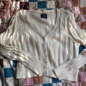 Abercrombie & Fitch Cream Cardigan Sweater